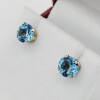 14KT Yellow Gold Natural Blue Topaz (2ct) Earrings, W/A $540.00. Blue Topaz is the birthstone for December. - 4