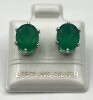 Sterling Silver Natural Green Onyx (3.5ct) Earrings, Retail $350.00. - 3