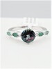 Sterling Silver Mystic Quartz (1.24ct) and Natural Emerald (0.10ct) Ring, Size 6.25, W/A $365.00.