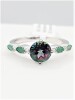 Sterling Silver Mystic Quartz (1.24ct) and Natural Emerald (0.10ct) Ring, Size 6.25, W/A $365.00. - 2