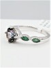 Sterling Silver Mystic Quartz (1.24ct) and Natural Emerald (0.10ct) Ring, Size 6.25, W/A $365.00. - 4