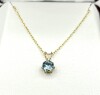 10KT Yellow Gold Natural Blue Topaz (0.50ct) Pendant With Gold Plated Sterling Silver Chain, W/A $580.00. - 3