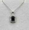 Sterling Silver Black Onyx and CZ Pendant with Sterling Silver Chain, Retail $200.00.