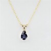 10KT Yellow Gold Natural Iolite (0.50ct) Pendant With Gold Plated Sterling Silver Chain, W/A $600.00. - 2