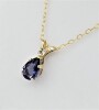 10KT Yellow Gold Natural Iolite (0.50ct) Pendant With Gold Plated Sterling Silver Chain, W/A $600.00. - 3