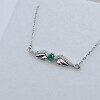 Sterling Silver Natural Emerald (0.25ct) and CZ (0.16ct) Necklace, W/A $645.00. Emerald is the birthstone for May. - 2