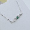 Sterling Silver Natural Emerald (0.25ct) and CZ (0.16ct) Necklace, W/A $645.00. Emerald is the birthstone for May. - 3