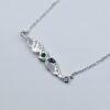 Sterling Silver Natural Emerald (0.25ct) and CZ (0.16ct) Necklace, W/A $645.00. Emerald is the birthstone for May. - 4