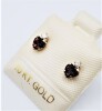 10KT Yellow Gold Natural Garnet (0.60ct) and CZ (0.12ct) Earrings, W/A $370.00. - 2