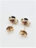 10KT Yellow Gold Natural Garnet (0.60ct) and CZ (0.12ct) Earrings, W/A $370.00. - 3