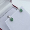 Sterling Silver Natural Emerald (2.15ct) Earrings, W/A $555.00. Emerald is the birthstone for May. - 2