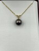 10KT Yellow Gold South Sea Pearl 8.2mm and Natural Diamond (0.01ct) Pendant With Gold Plated Sterling Silver Chain, W/A $790.00. - 2