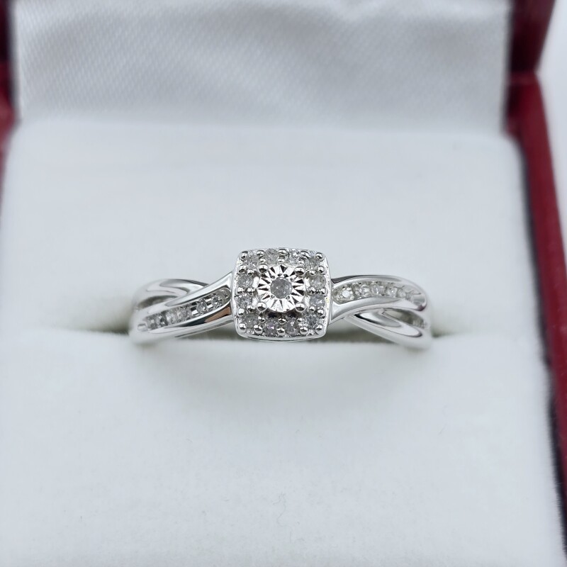 Sterling Silver Natural Diamond (0.10ct) Ring, Size 7, W/A $560.00. Diamond is the birthstone for April.