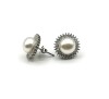 Sterling Silver Freshwater Pearl 8.5mm and CZ Earrings, Retail $400.00. - 2