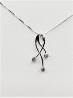 10KT White Gold Diamond (0.03ct) Pendant With Sterling Silver Chain, W/A $1000.00.