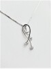 10KT White Gold Diamond (0.03ct) Pendant With Sterling Silver Chain, W/A $1000.00. - 2