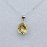 Sterling Silver Natural Citrine Quartz (4ct) Pendant With Sterling Silver Chain, W/A $680.00. Citrine is the birthstone for November.