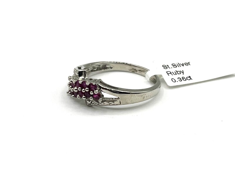 Sterling Silver Natural Ruby (0.36ct) Ring, Size 7, W/A $500.00. Ruby is the birthstone for July.