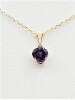 10KT Yellow Gold Natural Amethyst (0.88ct) and Natural White Sapphire (0.04ct) Pendant With Gold Plated Sterling Silver Chain, W/A $545.00. - 2