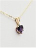 10KT Yellow Gold Natural Amethyst (0.88ct) and Natural White Sapphire (0.04ct) Pendant With Gold Plated Sterling Silver Chain, W/A $545.00. - 3