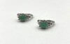 Sterling Silver Natural Emerald and CZ Earrings, Retail $450.00. Emerald is the birthstone for May. - 3