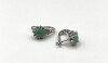 Sterling Silver Natural Emerald and CZ Earrings, Retail $450.00. Emerald is the birthstone for May. - 4