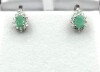 Sterling Silver Natural Emerald and CZ Earrings, Retail $450.00. Emerald is the birthstone for May. - 5