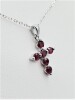 Sterling Silver Natural Dark Red Enhanced Ruby (0.96ct) Cross Pendant With Sterling Silver Chain, W/A $620.00. - 2