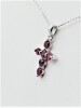 Sterling Silver Natural Dark Red Enhanced Ruby (0.96ct) Cross Pendant With Sterling Silver Chain, W/A $620.00. - 4