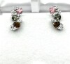 Sterling Silver Natural Tourmaline (1.7ct) and cz (0.68ct) Earrings, W/A $820.00. - 4