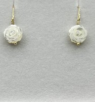 Sterling Silver White Shell Dangling Drop Earrings, Retail $250.00.