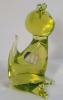 Vintage MURANO Uranium Glass Cat . Measures 3 3/4" tall . No chips or cracks - 4