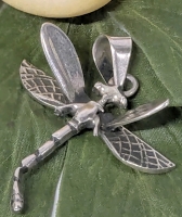 Sterling Silver MEX 925 Dragonfly Pendant | 2" Long including Bale