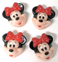 4 Minnie Mouse Figural Button Covers | 1.25" Long ea