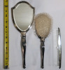 Sterling Silver 3-Piece Bedroom Vanity Set : Brush, Comb & Mirror - 6