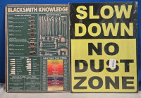 2 Pcs New | Metal Wall Signs | Blacksmith Knowledge, Slow Down No Dust Zone | Signs Measure 12" x 16"