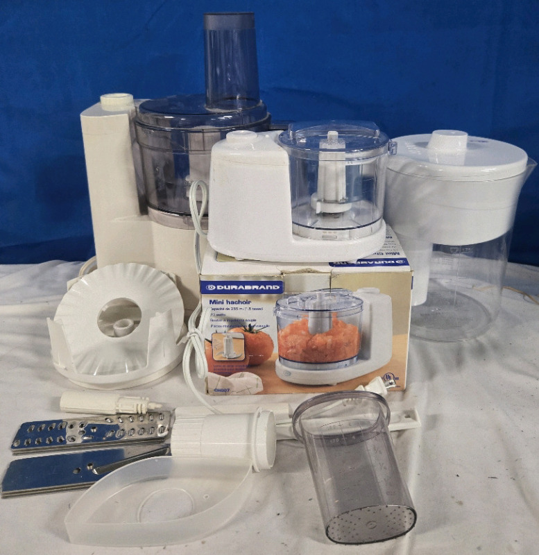 Kitchen Necessities! Durabrand 355 ml Mini Chopper, 1.75L Britta Filter Water Jug (Missing Filter) & Moulinex Food Processor