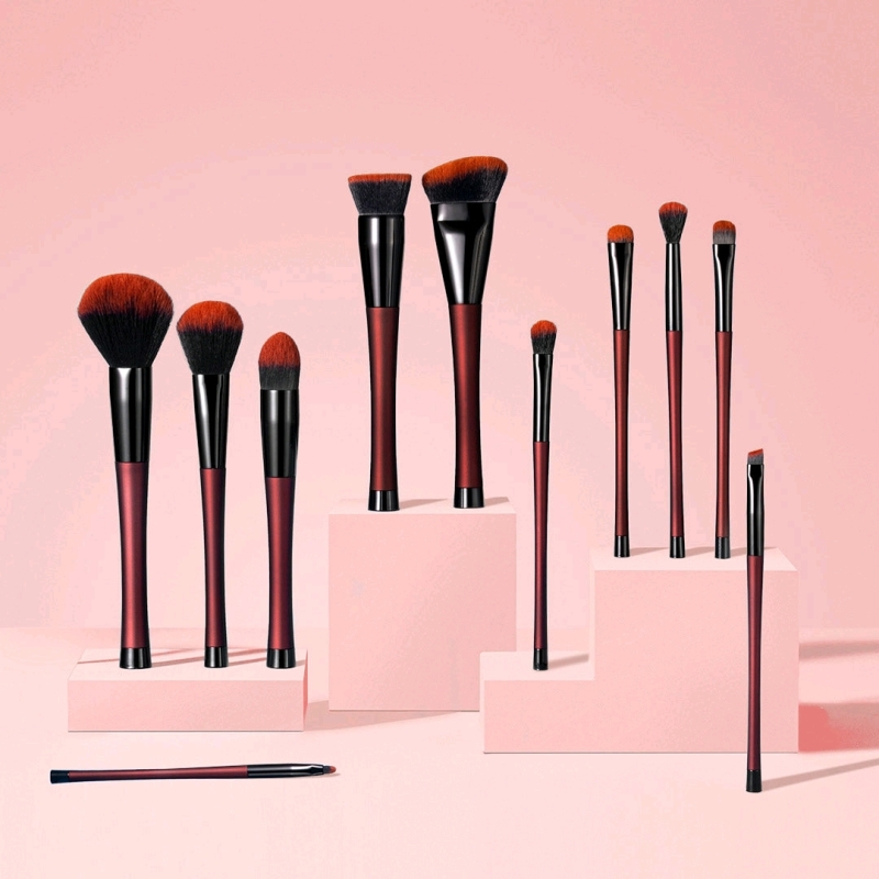 New Fanci ARIA 12-Piece Professional Makeup Brush Set with Vegan Leather Roll Clutch | Retails for Over $100!
