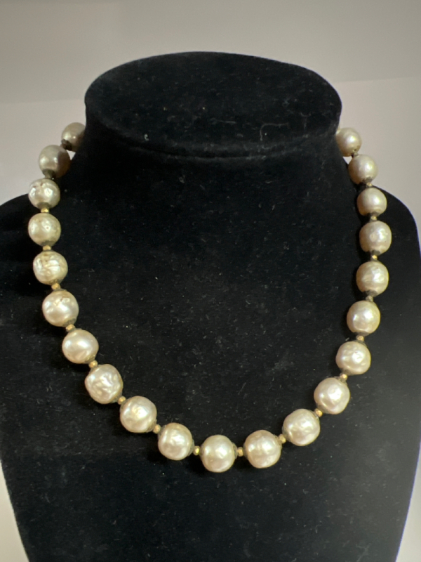 Miriam Haskell Signed Baroque Pearls Necklace