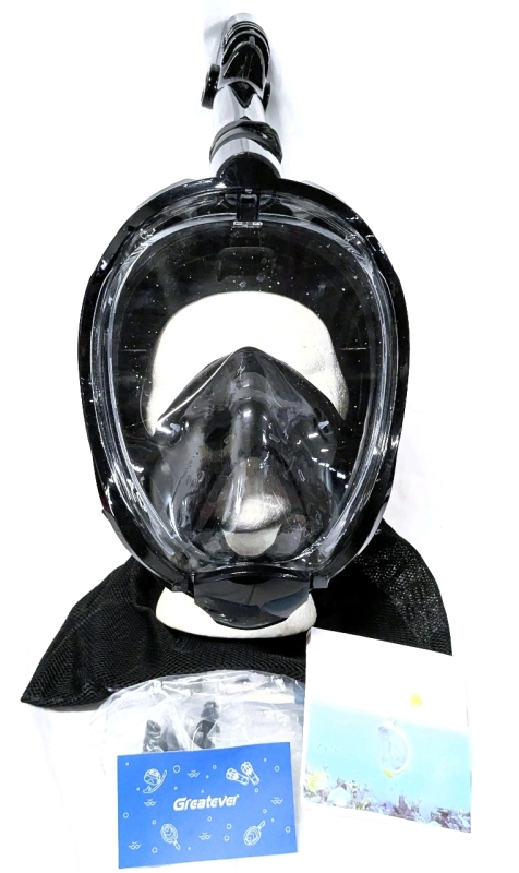 Greatever G2 Full Face Snorkel Mask with Latest Dry Top System, Foldable 180 Degree Panoramic View Snorkeling Mask with Camera Mount, Safe Breathing, Anti-Leak & Anti-Fog