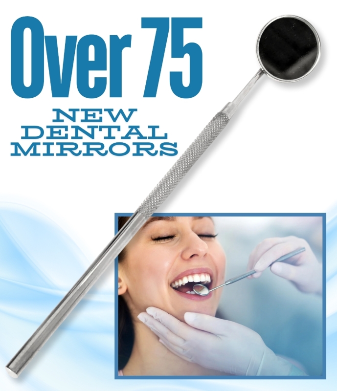 75+ New Professional Stainless Steel Dental Mirrors | 6.5" Long ea | Retail Value of Over $400!
