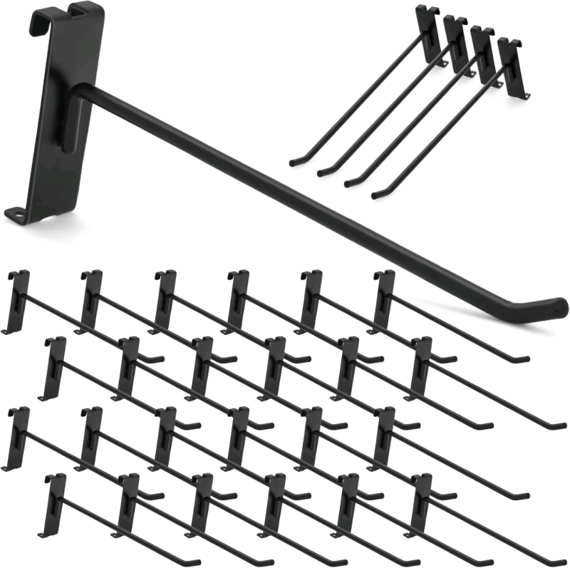 50+ New Heavy Duty 10" Long Black Metal Gridwall Hooks