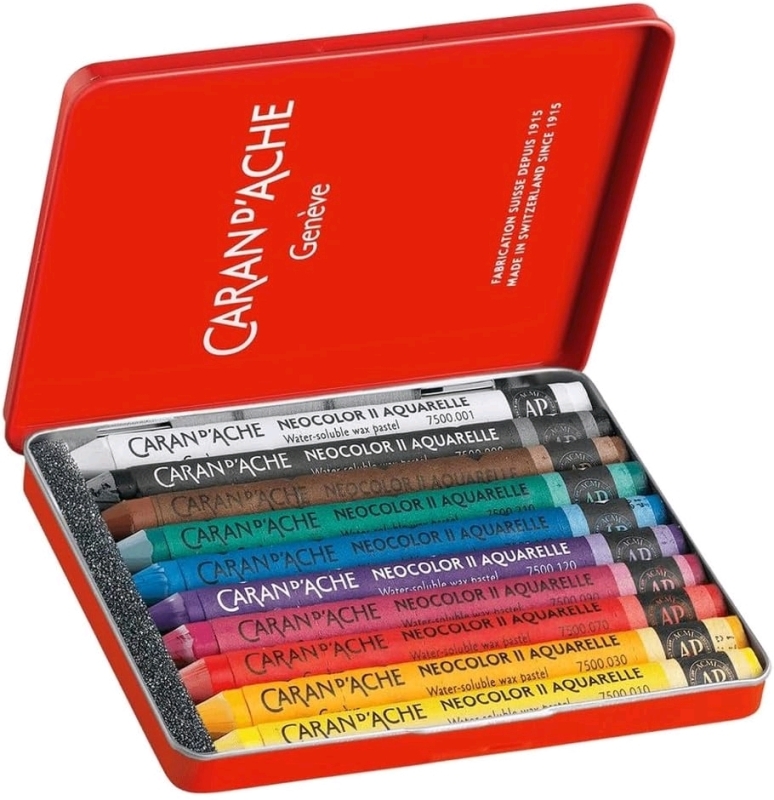 2 New Caran d'Ache Classic Neocolor II Water-Soluble Pastels, 10 Colors ea | Retails for Over $40 Each