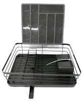 New Dish Drying Rack with Adjustable Drain Spout & New Utensil Container with Lid