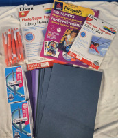 New Home Office Lot | Includes But Isnt Limited To; Likon Photo Paper, Avery Photo Paper, 24 PaperMate Ball Point Pens, 50+ Pcs Construction Paper & More!