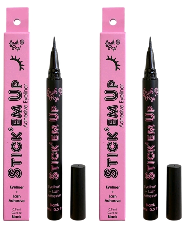 2 New Lash Pop! STICK 'EM UP Adhesive Eyeliner (Black Eyeliner & Lash Adhesive) | 0.9ml each