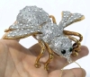 Gorgeous JOAN RIVERS Collection Large Rhinestone Handblown Glass Bee Ornament with Gift Box | 4.15" Long - 6