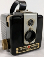 Vintage Brownie Hawkeye Camera. 4.5" Tall With Strap.