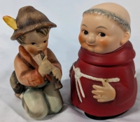 2 Goebel figures Lil' Tooter Figurine and Red Cardinal Friar Tuck Mustard Jar.