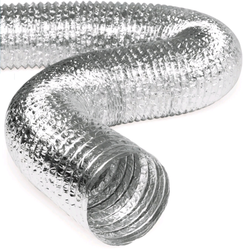 New HVAC Premium Uninsulated Aluminum Flexible Duct 5" Diameter | 12.5" Long Tube when Compressed